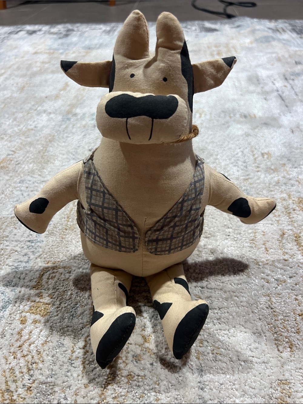 Vintage moo cow country handmade doll z32